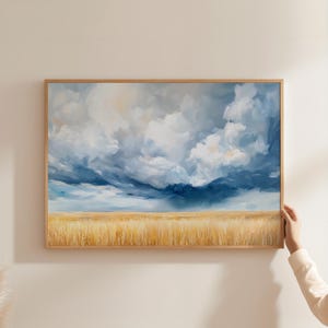 Stormy Sky Wall Art | Prairie Thunderstorm Print | Storm Cloud Art Print | Printable Farmhouse Decor | Rain Cloud Wall Art | Rural Landscape