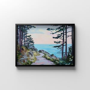 Arte mural de la costa del Pacífico / Sendero de la costa oeste / Impresión de ruta de senderismo / Arte mural imprimible del noroeste del Pacífico / Impresión del océano Pacífico / Impresión artística de la isla de Vancouver