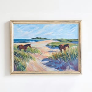 Islandpferde Kunstdruck | Wilde Strand Pferde Wand Kunst | Wilder mustang druck | Druckbare Pferde Gemälde | Reiter Wand Kunst | Wild Pony Druck