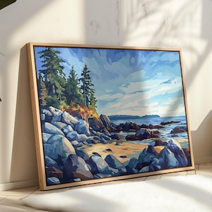 Vancouver Island Landschaft Kunst | Pazifischer Nordwesten Natur Druck | BC Küsten Kunstdruck | Druckbare Kunst Robuste Küsten