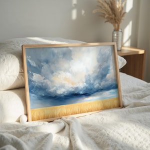Storm Over Plains Wall Art | Cloud Print | Stormy Skies Art Print | Printable Cloudy Sky Artwork | Rural Wheat Field Art | Western Decor