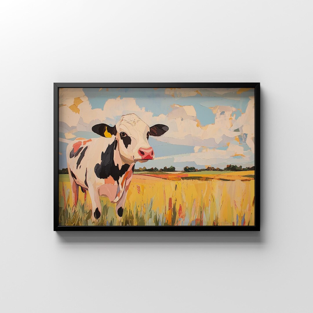 Farm Animal Art Print | Modern Cow Wall Art | Country Western Home ...