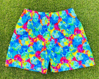 Geometric Circular Rainbow Shorts