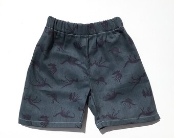 Navy Dinosaur Skeleton Shorts