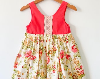 Vintage Style Floral Dress Sz 1