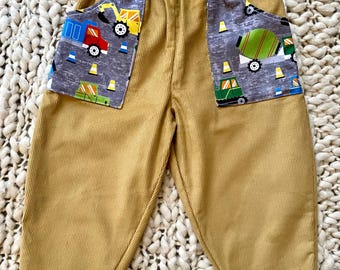 Trucks and Vehicles Mustard Cord Pants