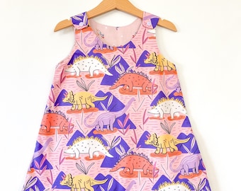 Pink Dinosaur Reversible Pinafore