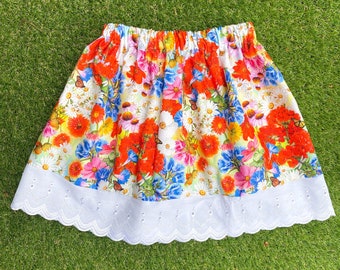 Full Bloom Floral Skirt with lace trim