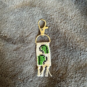 Handmade Dinosaur Keychain: Multicolored Thread Dino Keyring