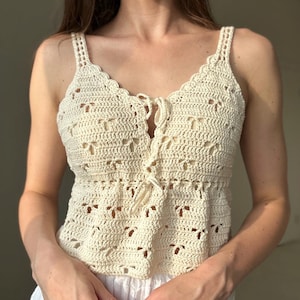 Crochet Top Pattern PDF - Bohemian Tank Top, Lacy Summer Top, Romantic Top, Festival Top