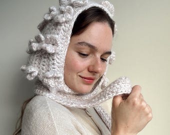 Rose Bonnet Crochet Pattern - Winter Hat, Flowers Crochet, Winter Accessories, Beginner Friendly - Tutorial with photos