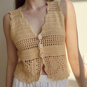 Sierra Top Vest Crochet Pattern - Filet Crochet - Boho Western - Summer Style - Tutorial with photos