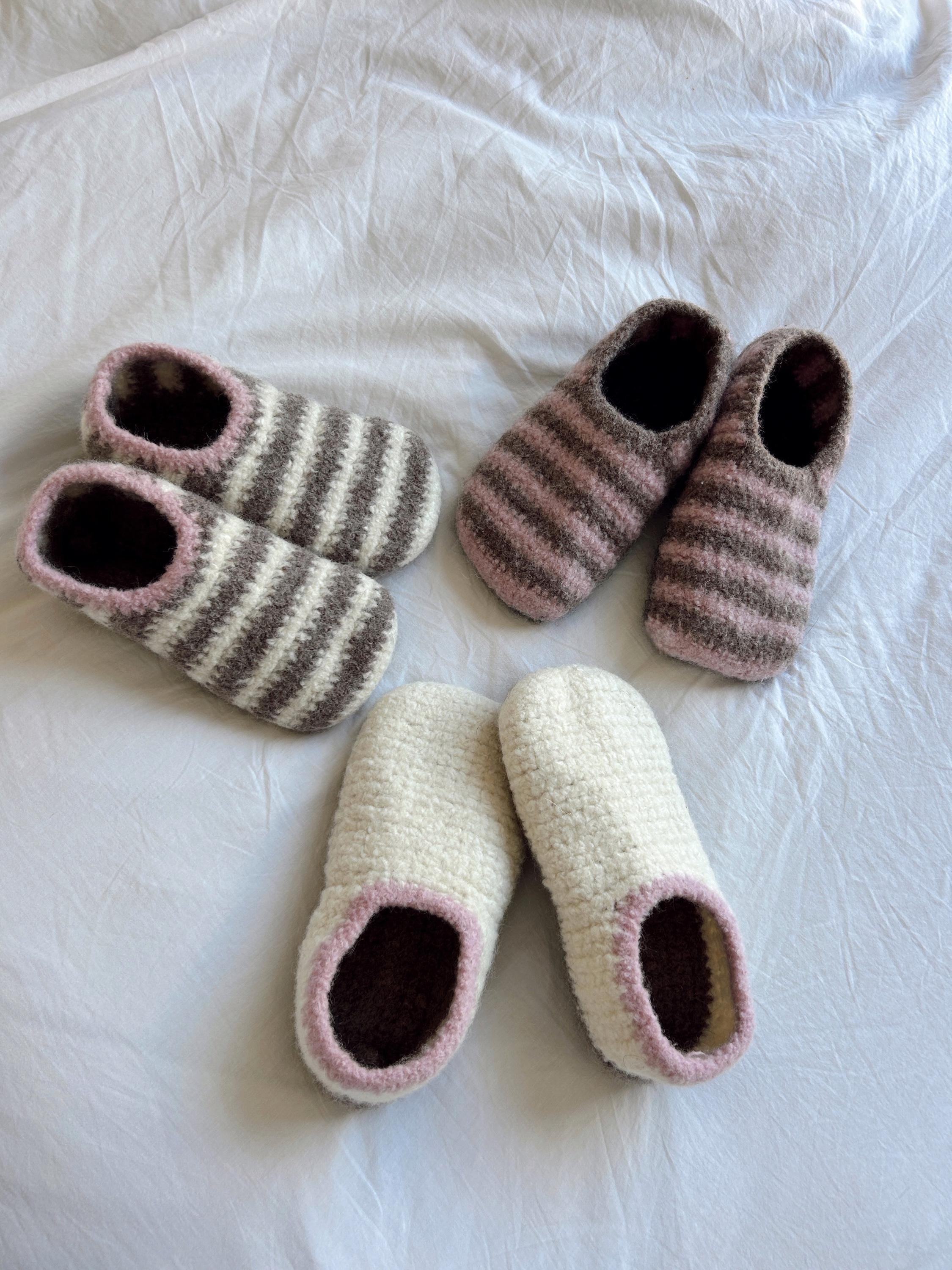 Chaussons Artisanaux En Laine Et Feutre – Taille 39 – Chauds Et Doux Pour Femme