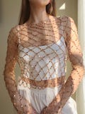 Shiny Mesh Top Crochet Pattern with Sequin Yarn - Sparkling Crochet Mesh Top Pattern -Summer Lacy Top - Beach Top - Tutorial with photos product logo