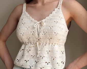 Iris Top Crochet Pattern PDF - Bohemian Tank Top, Lacy Summer Top, Romantic Top, Festival Top - Tutorial with photos