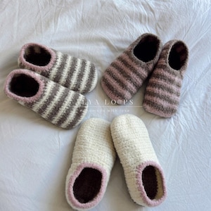 SoftFelt Slippers Crochet Pattern - Christmas Gift Ideas - Valentines Day - Cozy Wool Home Shoes - Tutorial with photos & videos