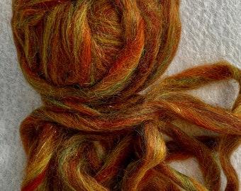 Mohair/Wool/Firestar Roving - 4.5 oz.