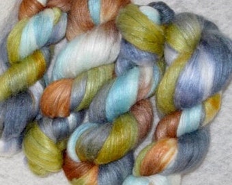 Handpainted Roving -- BFL Wool/Silk