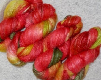 Handpainted Roving -- Polwarth/Silk 60-40