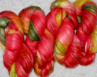 Handpainted Roving -- Polwarth/Silk 60-40