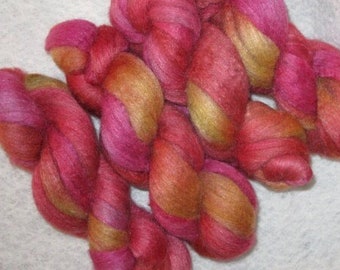 Handpainted Roving -- Mixed BFL Wool/Silk