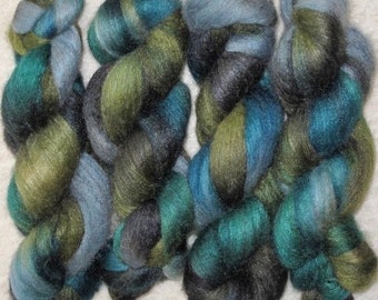 Handpainted Rovings -- Mixed BFL Wool/Silk