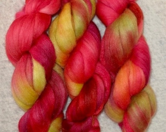 Handpainted Roving -- Polwarth/Silk 85-15