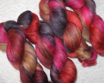 Handpainted Roving -- Polwarth/Silk 85-15