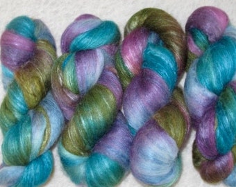 Handpainted Roving -- BFL Wool/Silk