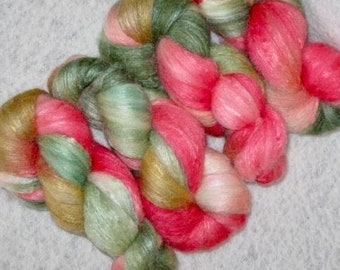 Handpainted Roving -- Polwarth/Silk 60-40