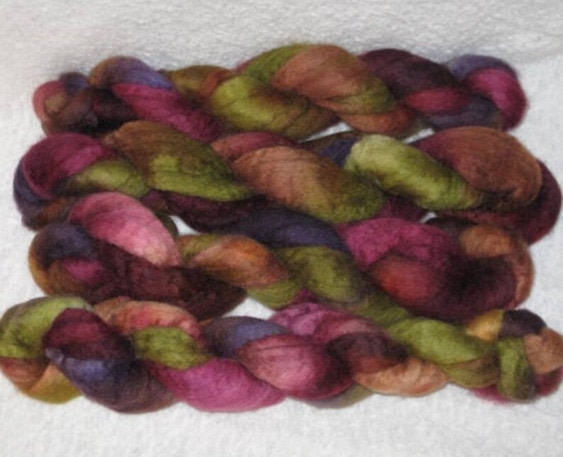 Handpainted Rovings Blueface Leicester Wool