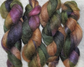Handpainted Roving -- Mixed BFL Wool and Silk