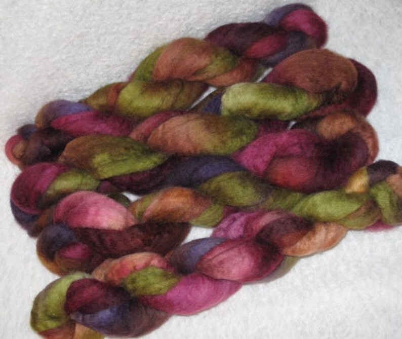 Handpainted Rovings Blueface Leicester Wool