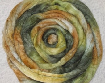 Handpainted Roving -- Silk and Merino Wool