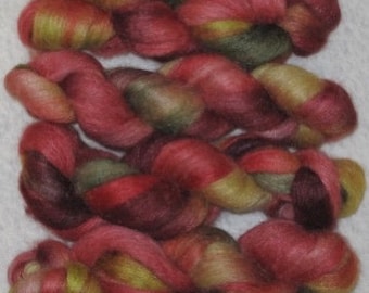 Handpainted Roving -- Mixed BFL Wool/Silk