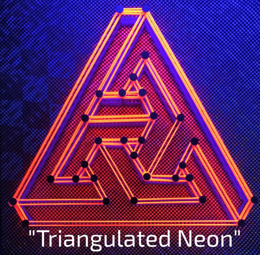 Triangulated Neon UV String Art Wall Hanging Sacred Geometry/impossible ...