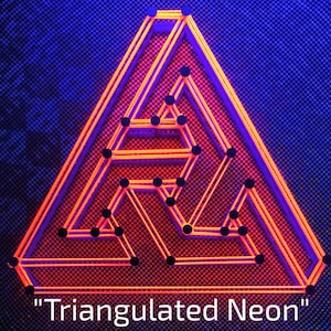Triangulated Neon UV string art wall hanging Sacred Geometry/Impossible shapes