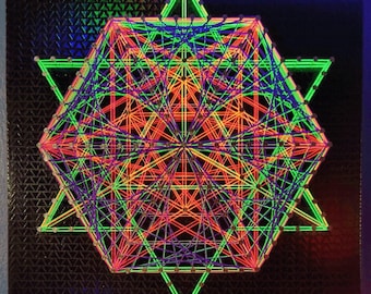 Firestar UV Reactive Sacred Geometry String Art Wall Hanging