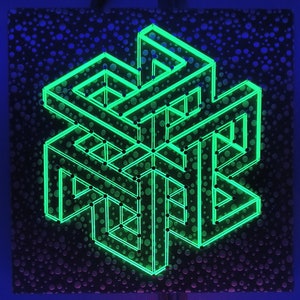 Impossible Hexagon UV/Blacklight String Art Wall Hanging