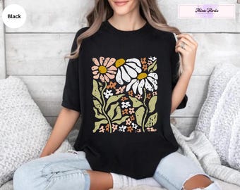 Vintage Wildflower Shirt, Floral Gift Tee for Women