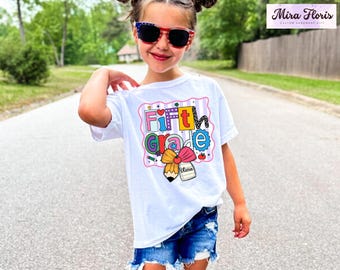 Personalized 5th Grade Shirt, Preppy Back To School Tee