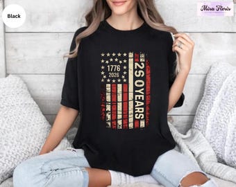 Retro America Flag 250 Years Shirt, USA Patriotic Tee