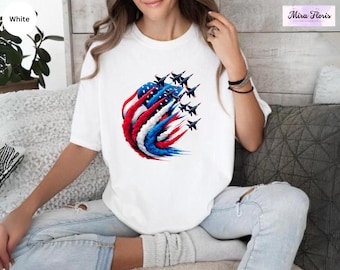 USA Fighter Jet Shirt, Patriotic American Flag Tee