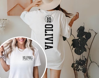 Personalized Volleyball Mom Shirt, Kids Name & Number, Game Day Tee