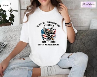America 250th Anniversary Shirt, USA Patriotic Eagle Tee