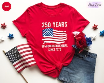 Retro USA 250 Years Shirt, Independence Day Gift, Semiquincentennial Since 1776 Tee