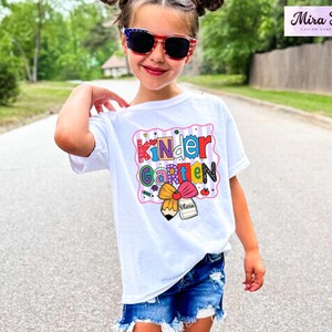 Personalized Kindergarten Shirt, Preppy Kindergarten Shirt, Girls 1st Day Of School Shirt, Kindergarten Teacher Shirt, Back To School Tee