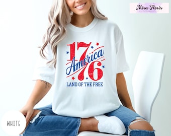 Comfort Colors® America 1776 Land Of The Free Shirt, 4th Of July Tee