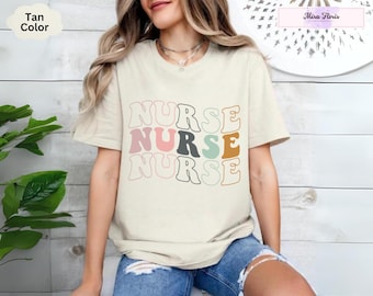 Retro Nurse Shirt, Nurse Shirt, Nurse Shirt Women, Nurse Gift Shirt, Nurse T-Shirts, Nurse Shirt Gift, Nurse Tees, Cute Nurse Typography Tee