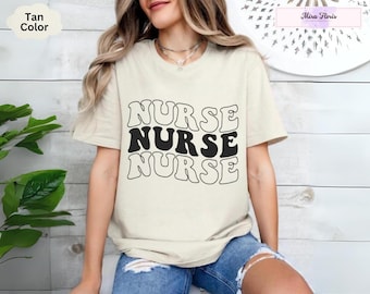Retro Nurse Shirt, Nurse Tee, Nurse Shirt Women, Nurse Gift Shirt, Nurse Shirt, Nurse T-Shirts, Nurse Shirt Gift, Cute Nurse Typography Tee